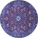 Round Persian Blue Traditional Rug, tr2150blu