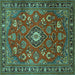 Square Persian Turquoise Traditional Rug, tr2150turq