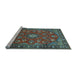 Sideview of Machine Washable Persian Light Blue Traditional Rug, wshtr2150lblu