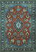 Machine Washable Persian Light Blue Traditional Rug, wshtr2150lblu