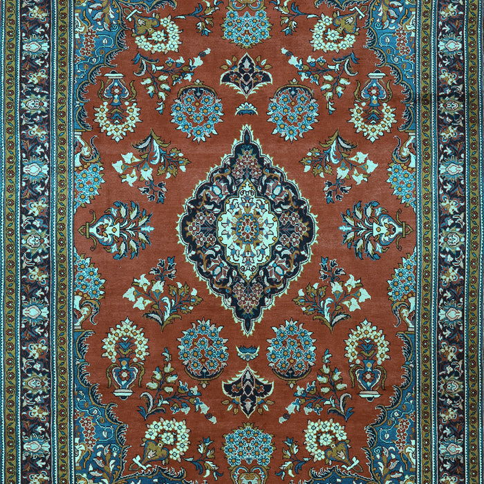 Machine Washable Persian Light Blue Traditional Rug, wshtr2150lblu