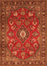 Serging Thickness of Machine Washable Persian Orange Traditional Area Rugs, wshtr2150org