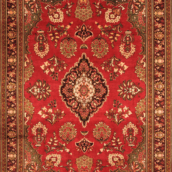 Serging Thickness of Machine Washable Persian Orange Traditional Area Rugs, wshtr2150org