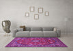 Machine Washable Persian Purple Traditional Area Rugs in a Living Room, wshtr2150pur