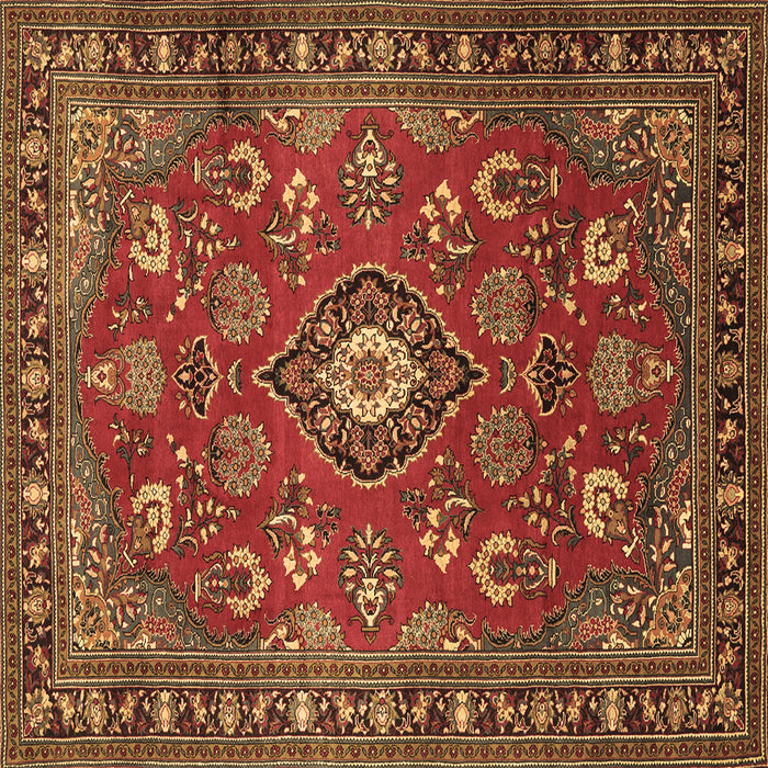 Square Persian Brown Traditional Rug, tr2150brn