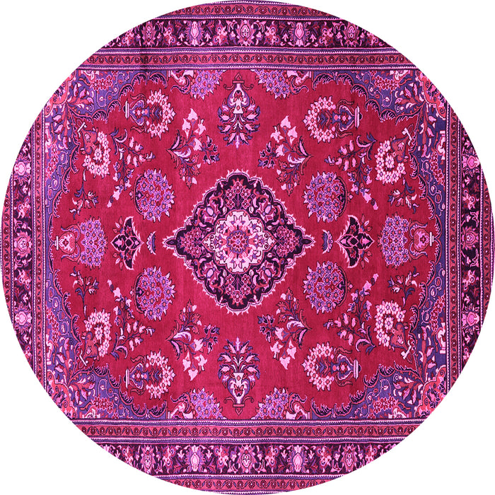 Round Persian Pink Traditional Rug, tr2150pnk