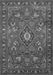 Serging Thickness of Machine Washable Persian Gray Traditional Rug, wshtr2150gry