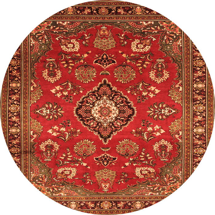 Machine Washable Persian Orange Traditional Area Rugs, wshtr2150org