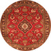 Machine Washable Persian Orange Traditional Area Rugs, wshtr2150org