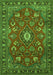 Serging Thickness of Machine Washable Persian Green Traditional Area Rugs, wshtr2150grn