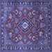 Square Persian Blue Traditional Rug, tr2150blu