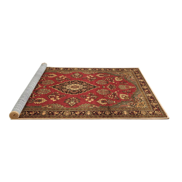 Sideview of Machine Washable Persian Brown Traditional Rug, wshtr2150brn