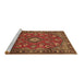 Sideview of Machine Washable Persian Brown Traditional Rug, wshtr2150brn