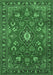 Machine Washable Persian Emerald Green Traditional Area Rugs, wshtr2150emgrn