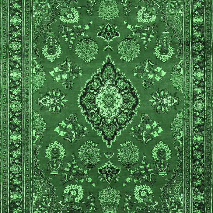 Machine Washable Persian Emerald Green Traditional Area Rugs, wshtr2150emgrn