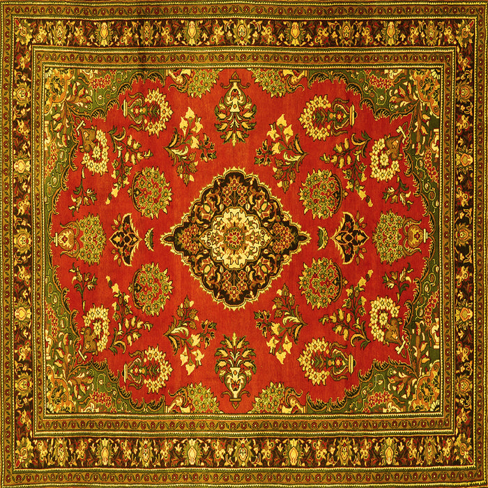 Square Persian Yellow Traditional Rug, tr2150yw