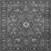 Round Machine Washable Persian Gray Traditional Rug, wshtr2150gry