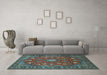 Machine Washable Persian Light Blue Traditional Rug in a Living Room, wshtr2150lblu