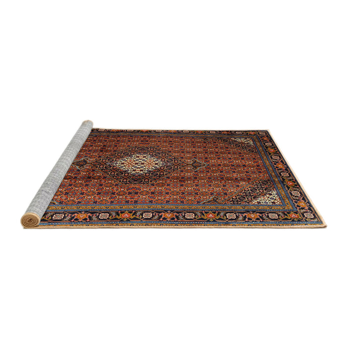 Sideview of Machine Washable Traditional Deep Red Rug, wshtr2151