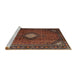 Sideview of Machine Washable Traditional Deep Red Rug, wshtr2151