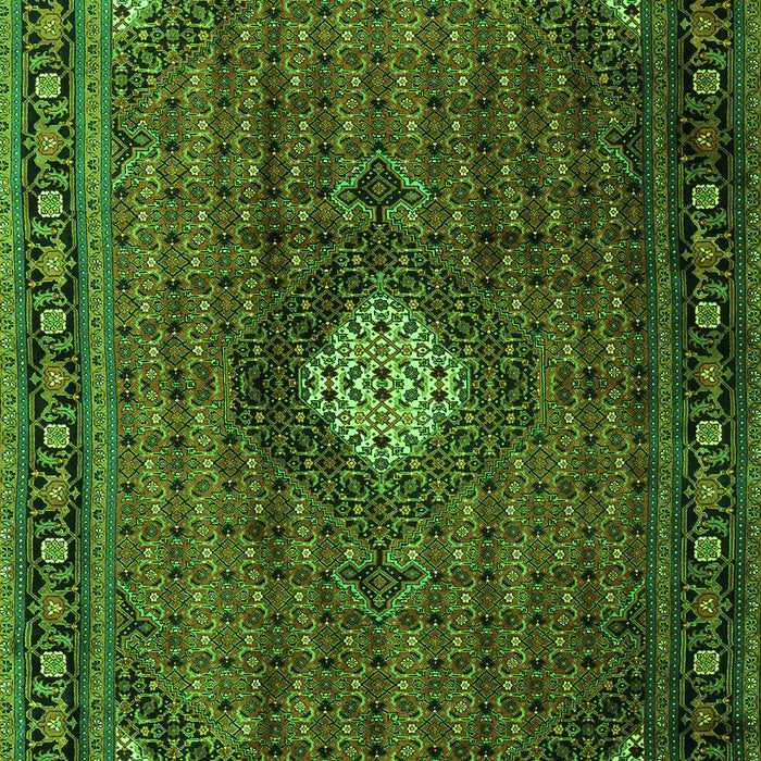 Serging Thickness of Machine Washable Persian Green Traditional Area Rugs, wshtr2151grn