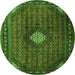 Square Persian Green Traditional Rug, tr2151grn