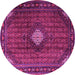 Round Machine Washable Persian Pink Traditional Rug, wshtr2151pnk