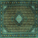 Square Persian Turquoise Traditional Rug, tr2151turq