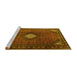 Sideview of Machine Washable Persian Yellow Traditional Rug, wshtr2151yw