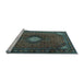 Sideview of Machine Washable Persian Light Blue Traditional Rug, wshtr2151lblu