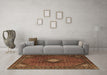 Machine Washable Persian Brown Traditional Rug in a Living Room,, wshtr2151brn