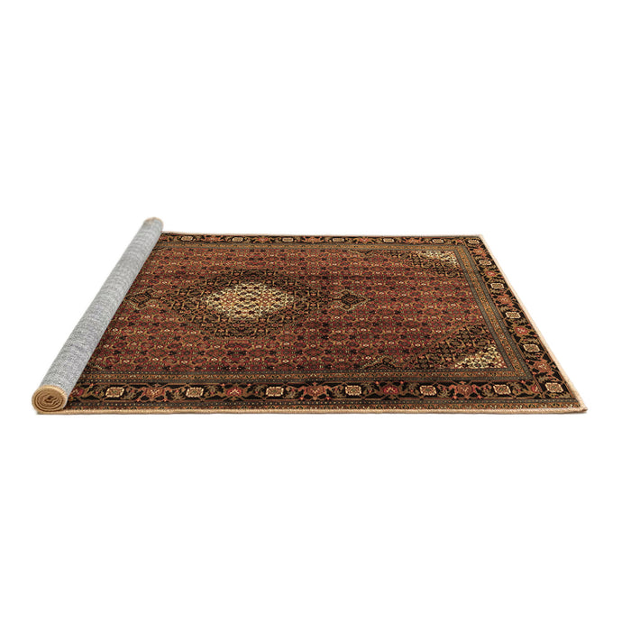 Sideview of Machine Washable Persian Brown Traditional Rug, wshtr2151brn
