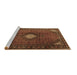 Sideview of Machine Washable Persian Brown Traditional Rug, wshtr2151brn