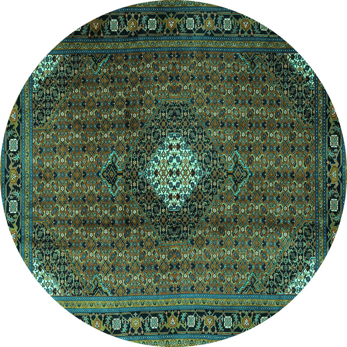 Round Persian Turquoise Traditional Rug, tr2151turq