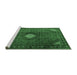 Sideview of Machine Washable Persian Emerald Green Traditional Area Rugs, wshtr2151emgrn