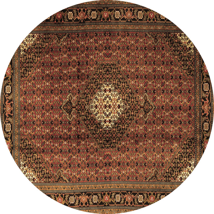 Round Persian Brown Traditional Rug, tr2151brn