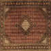 Square Machine Washable Persian Brown Traditional Rug, wshtr2151brn