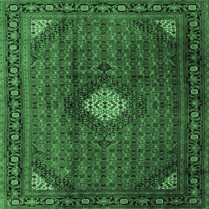 Square Persian Emerald Green Traditional Rug, tr2151emgrn