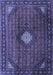 Machine Washable Persian Blue Traditional Rug, wshtr2151blu