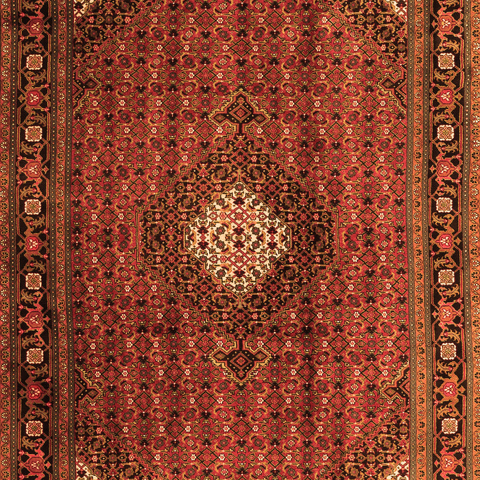 Serging Thickness of Machine Washable Persian Orange Traditional Area Rugs, wshtr2151org