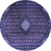 Round Persian Blue Traditional Rug, tr2151blu