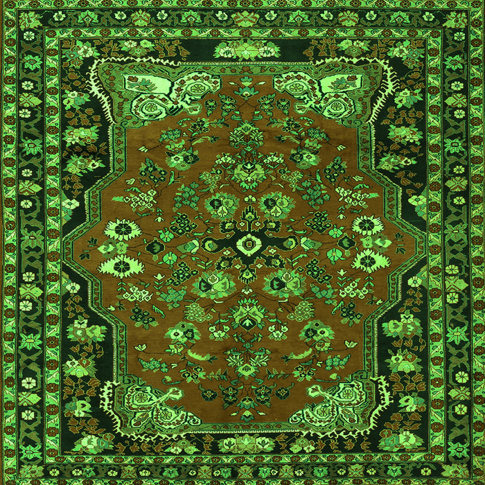 Serging Thickness of Persian Green Traditional Rug, tr2152grn