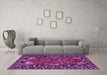 Machine Washable Persian Purple Traditional Area Rugs in a Living Room, wshtr2152pur