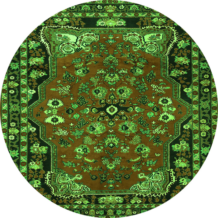 Square Persian Green Traditional Rug, tr2152grn