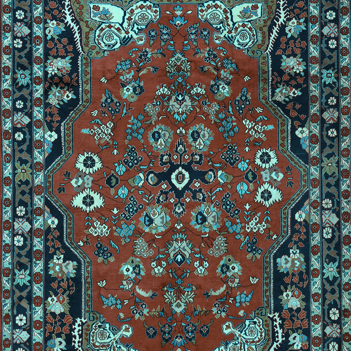 Machine Washable Persian Light Blue Traditional Rug, wshtr2152lblu