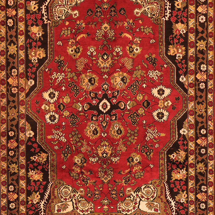 Serging Thickness of Machine Washable Persian Orange Traditional Area Rugs, wshtr2152org
