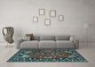 Machine Washable Persian Light Blue Traditional Rug in a Living Room, wshtr2152lblu