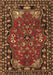 Machine Washable Persian Brown Traditional Rug, wshtr2152brn