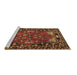 Sideview of Machine Washable Persian Brown Traditional Rug, wshtr2152brn