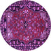 Round Persian Purple Traditional Rug, tr2152pur